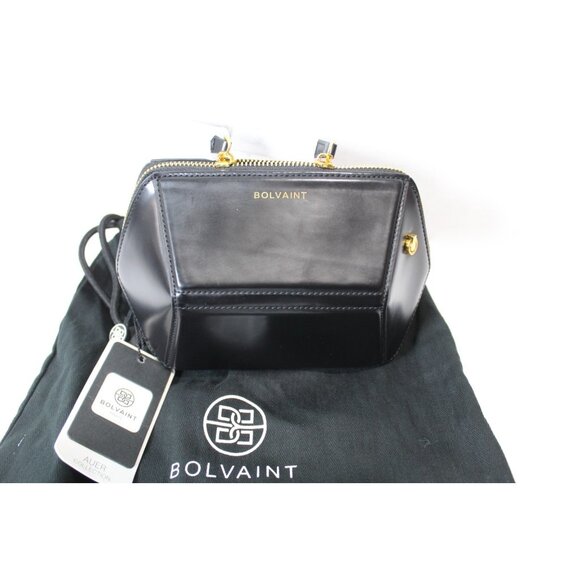 Bolvaint Paris Aurore Black Leather Bag Auer Collection Hexagon Fun NWT - Picture 1 of 13